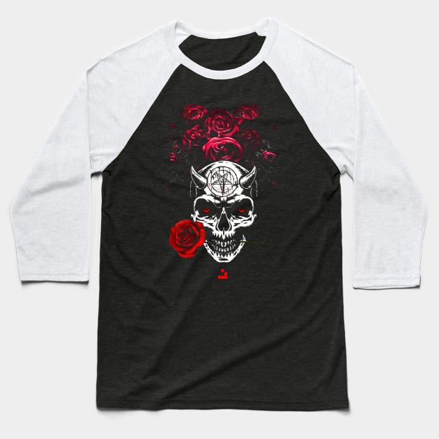 Skull'N Roses Alternative Version Baseball T-Shirt by lojahackingx